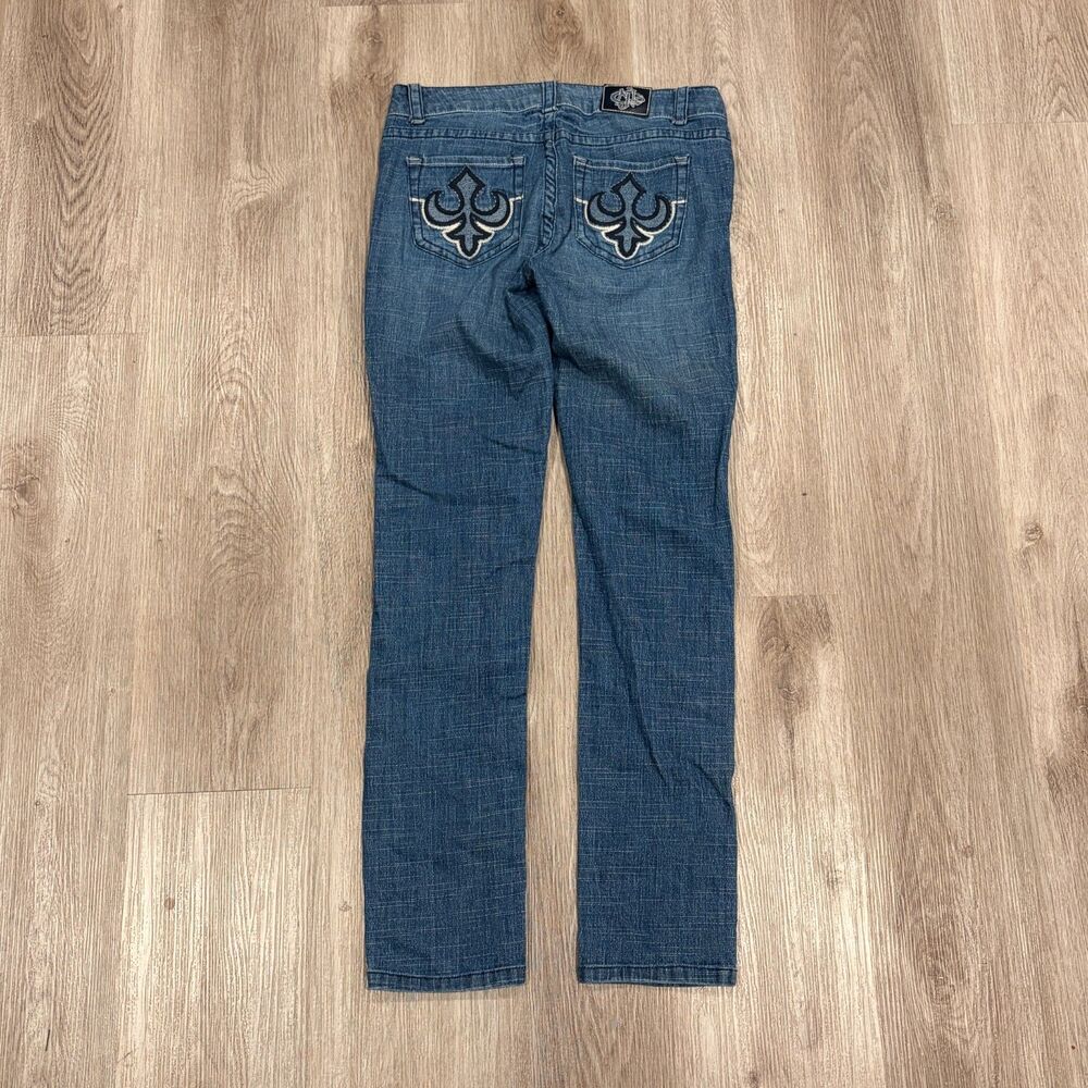 Vintage 00s Y2K Embroidered JNCO Skinny Jeans Women's Size 29x30 Blue Jeans